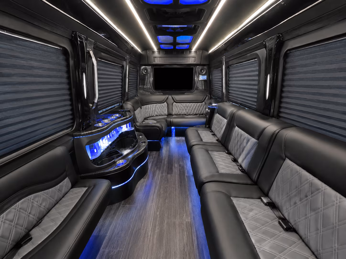 hawthorne 40 passenger party bus interior